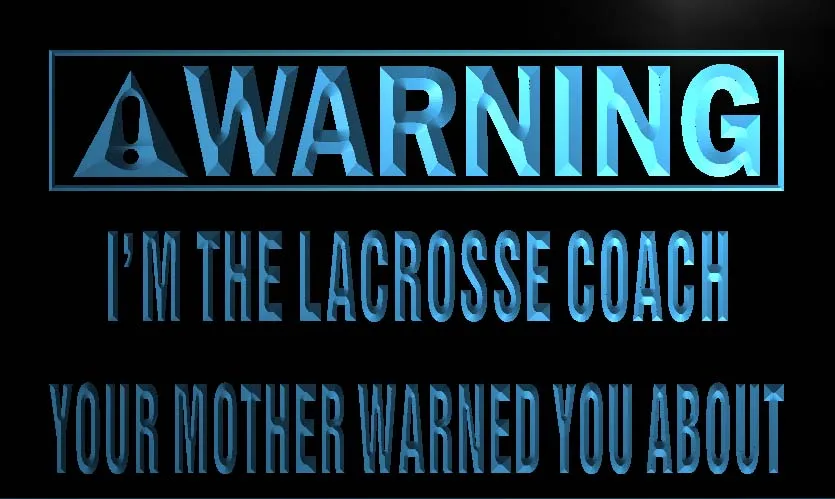 Фото M981 Warning I'm the Lacrosse Coach LED Neon Light Sign | Дом и сад