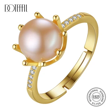 DOTEFFIL New Genuine 925 Silver Gilt Ring Resizable Natural Freshwater Pearls Ring Jewelry Women Party Christmas Gift Hot Sale
DOTEFFIL New Genuine 925 Silver Gilt Ring Resizable Natural Freshwater Pearls Ring Jewelry Women Party Christmas Gift Hot Sale