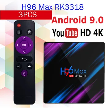 3PCS H96 MAX RK3318 Smart TV Box Android 9.0 4GB 64GB Media player 4K Google Voice Assistant Netflix Youtube H96 Android tv box
3PCS H96 MAX RK3318 Smart TV Box Android 9.0 4GB 64GB Media player 4K Google Voice Assistant Netflix Youtube H96 Android tv box