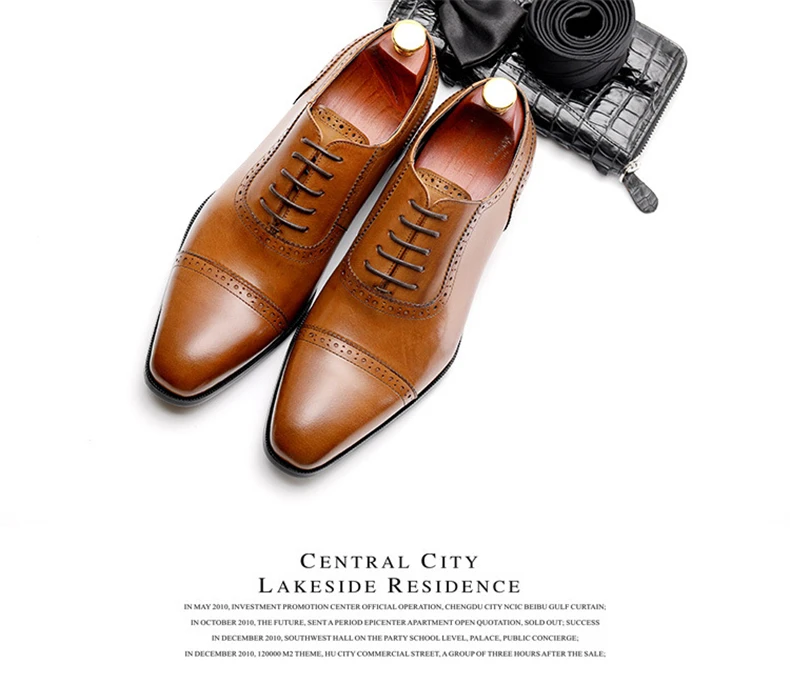 Phenkang Men Genuine Leather Shoes Man Business Dress Classic Style Coffee Black Lace Up Pointed Toe Shoes For Men Oxford Shoes Phenkang Men Genuine Leather Shoes Man Business Dress Classic Style Coffee Black Lace Up Pointed Toe Shoes For Men Oxford Shoes
