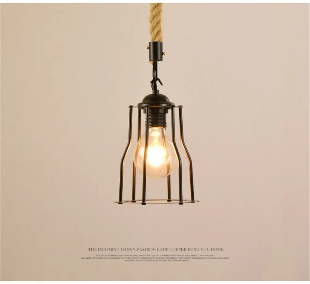 Industrial Vintage Hemp Rope Pendant Lamp Loft Decor Edison LED Hanging Light Iron Retro Dining Room Home Lighting Fixtures (16)