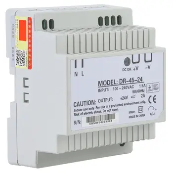 DR-45-24 45W Single Output 24V Din-Rail Power Supply AC/DC Switching Power Supply Overload Overcurrent Overvoltage Protection
DR-45-24 45W Single Output 24V Din-Rail Power Supply AC/DC Switching Power Supply Overload Overcurrent Overvoltage Protection