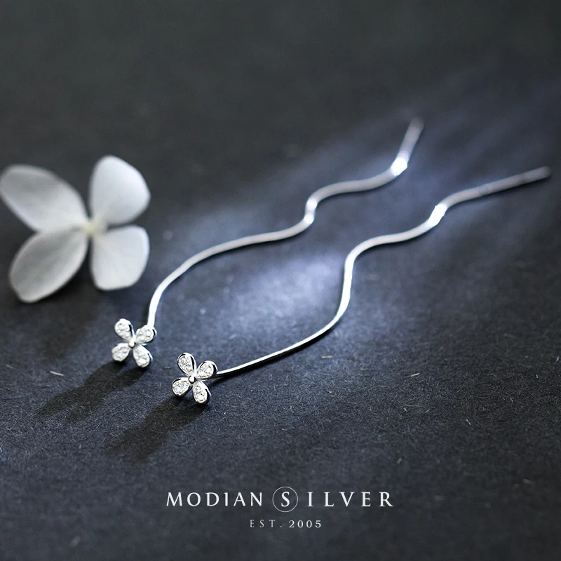 Modian Simple Four Leaf Clover Cute Tassel Drop Earrings 100% 925 Sterling Silver Plant Lucky Dangle Ear For Women Fine Jewelry
Modian Simple Four Leaf Clover Cute Tassel Drop Earrings 100% 925 Sterling Silver Plant Lucky Dangle Ear For Women Fine Jewelry
