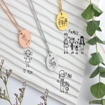 Hand-Drawn Necklace Kids Artwork Pendant Engrave Art Jewelry Gift for Mother Actual Drawing Pendant Graffiti Artwork Necklace 
Hand-Drawn Necklace Kids Artwork Pendant Engrave Art Jewelry Gift for Mother Actual Drawing Pendant Graffiti Artwork Necklace