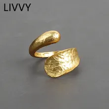LIVVY Silver Color Rings For Women Trendy Simple Fashion Line Cross Resizable Rings 2021 Trend