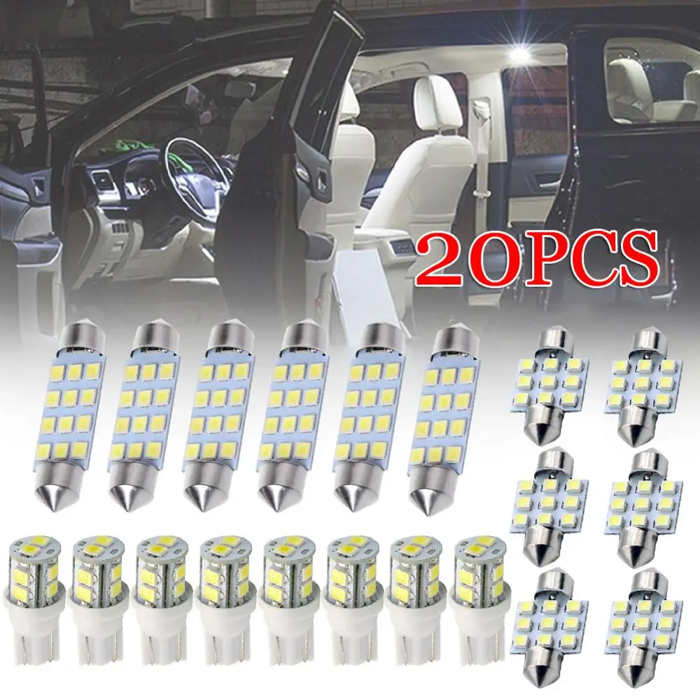20 Pcs/Set White LED Light Interior Package Kit for T10 & 31mm Map Dome + License Plate
20 Pcs/Set White LED Light Interior Package Kit for T10 & 31mm Map Dome + License Plate