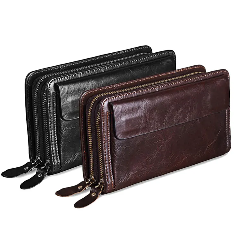 Quality Cowhide Men Clutch Wallets Genuine Leather Long Purses Business Large Capacity Wallet Double Zipper Phone Bag For Male
Quality Cowhide Men Clutch Wallets Genuine Leather Long Purses Business Large Capacity Wallet Double Zipper Phone Bag For Male