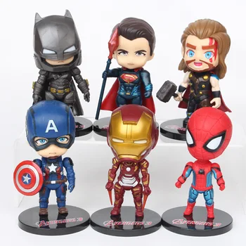 6pcs/lo Marvel The Avengers Superman Batman Iron man Spiderman Thor Action Figures Model Doll Children Gift
6pcs/lo Marvel The Avengers Superman Batman Iron man Spiderman Thor Action Figures Model Doll Children Gift