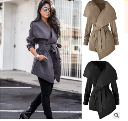 2019 Autumn and winter womens new bandage coat Cotton Medium and long section windbreaker solid color female fashion windbreaker
2019 Autumn and winter womens new bandage coat Cotton Medium and long section windbreaker solid color female fashion windbreaker