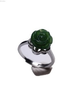 Koraba Natural Handmade 925 Natural Green Jade Flower Rose Ring Women Jewelry Silver 925 Ring
Koraba Natural Handmade 925 Natural Green Jade Flower Rose Ring Women Jewelry Silver 925 Ring