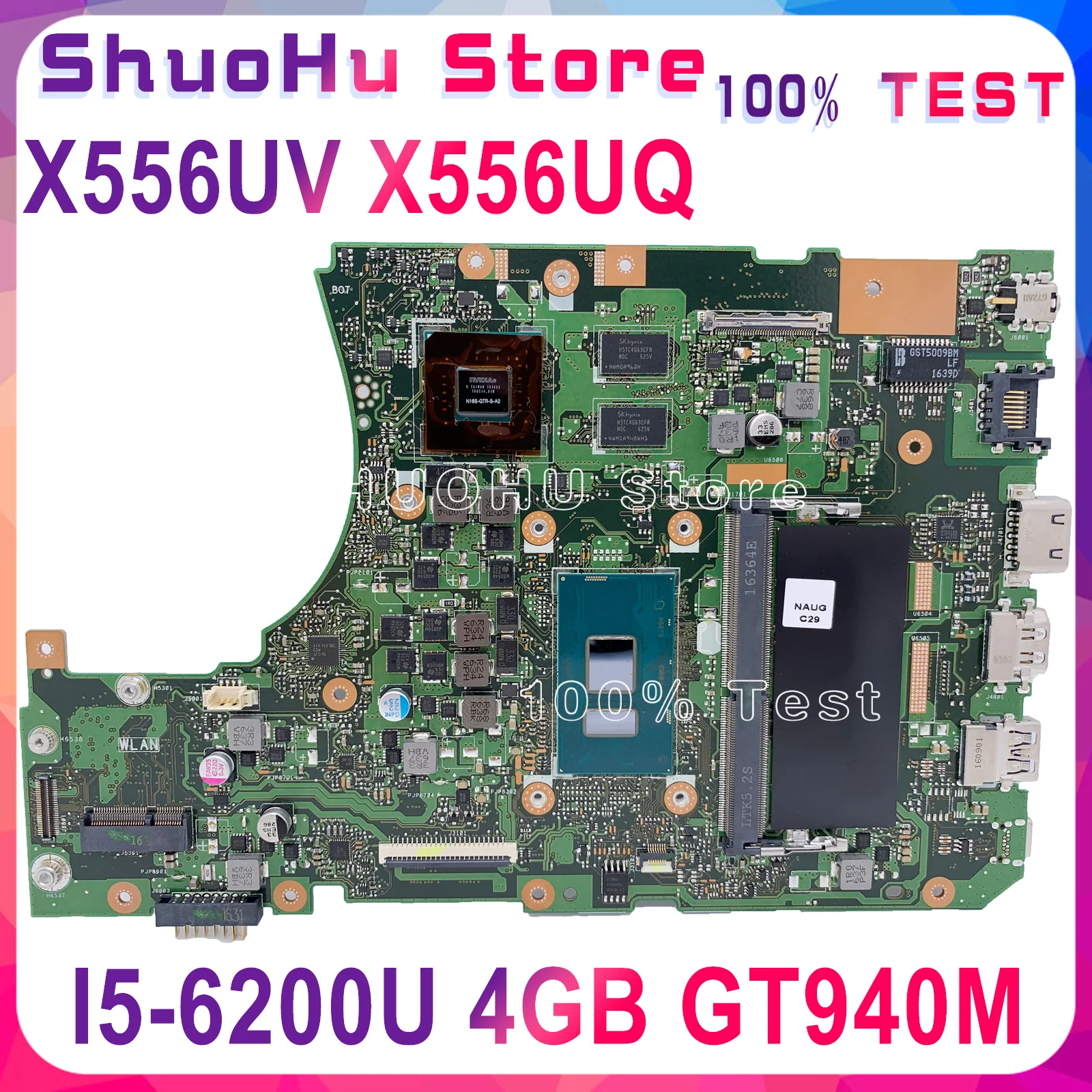 

KEFU X556UV for ASUS X556U X556UJ X556UV X556UA X556UQ X556UQK motherboard I5-6200U GT940M DDR4 4GB tested 100% work original