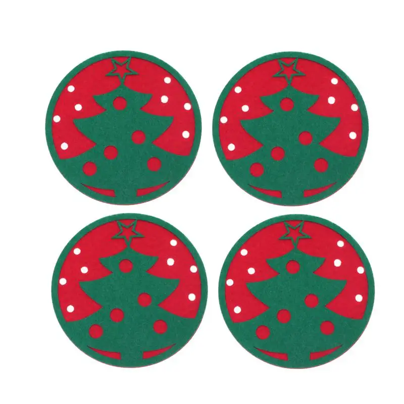 4Pcs Round Christmas Cup Mat Felt Coasters Christmas Tree Shape Cup Mats Non-Slip Heat Resistant Cup Holder For Home Party
4Pcs Round Christmas Cup Mat Felt Coasters Christmas Tree Shape Cup Mats Non-Slip Heat Resistant Cup Holder For Home Party