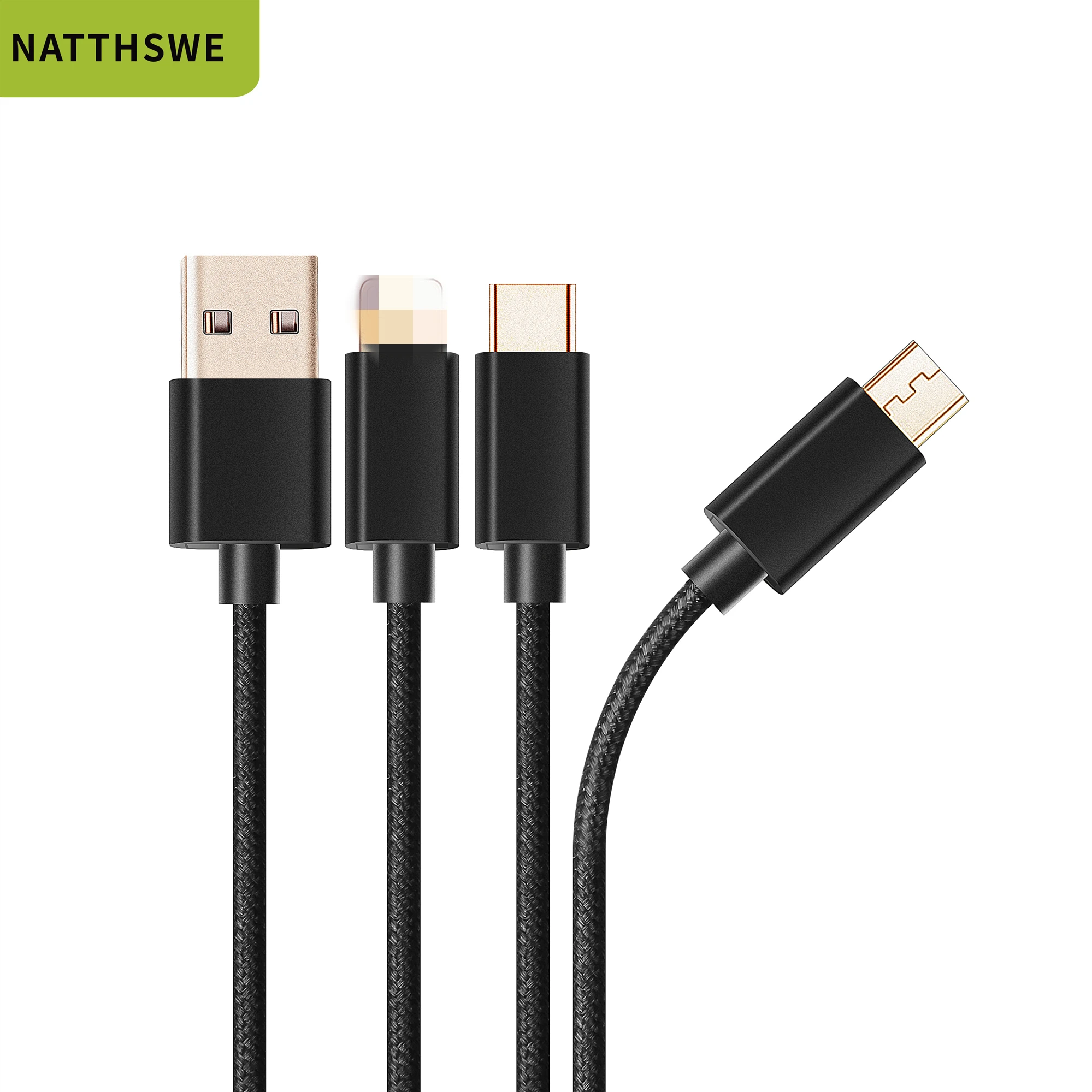 NATTHSWE 3 in 1 USB Cable for Mobile Phone Micro USB Type C Charger Cable for iPhone Fast Charging Cable Smartphone Charger
NATTHSWE 3 in 1 USB Cable for Mobile Phone Micro USB Type C Charger Cable for iPhone Fast Charging Cable Smartphone Charger