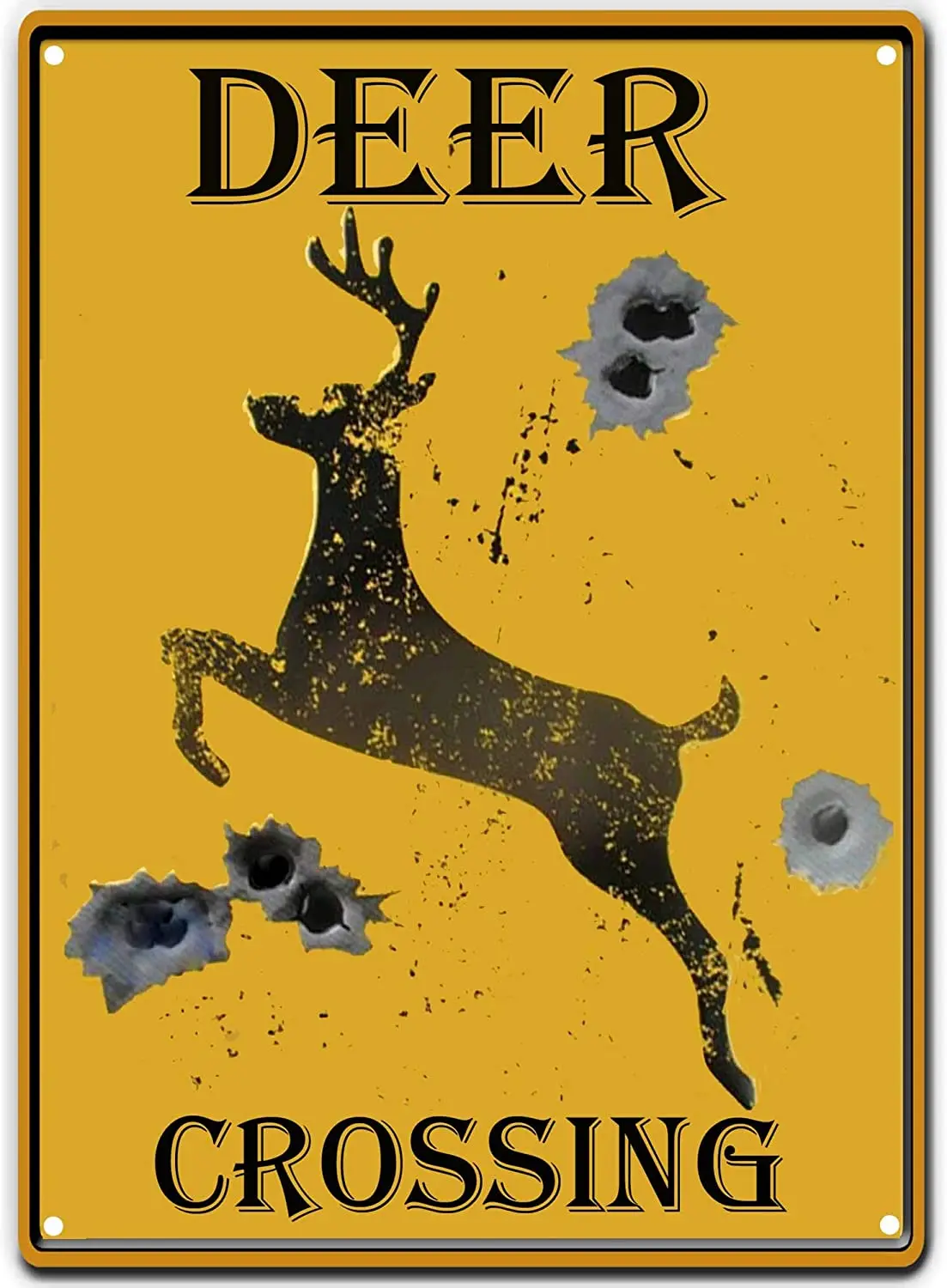 PXIYOU Deer Crossing Tin Sign Bullet Holes Retro Vintage Bar Country Home Decor Caution Yellow 8X12Inch
PXIYOU Deer Crossing Tin Sign Bullet Holes Retro Vintage Bar Country Home Decor Caution Yellow 8X12Inch