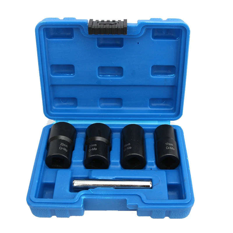 Twist Socket Set Lug Nut Remover Extractor Tool - 5-Piece Metric Bolt and Lug Nut Extractor Socket Tool 17mm, 19mm, 21mm, 22mm
Twist Socket Set Lug Nut Remover Extractor Tool - 5-Piece Metric Bolt and Lug Nut Extractor Socket Tool 17mm, 19mm, 21mm, 22mm