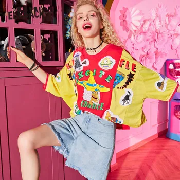 ELFSACK Yellow Graphic Print Casual Harajuku T-Shirts Women 2020 Summer ELF Purple Applique Korean Style Ladies Daily Tops
ELFSACK Yellow Graphic Print Casual Harajuku T-Shirts Women 2020 Summer ELF Purple Applique Korean Style Ladies Daily Tops