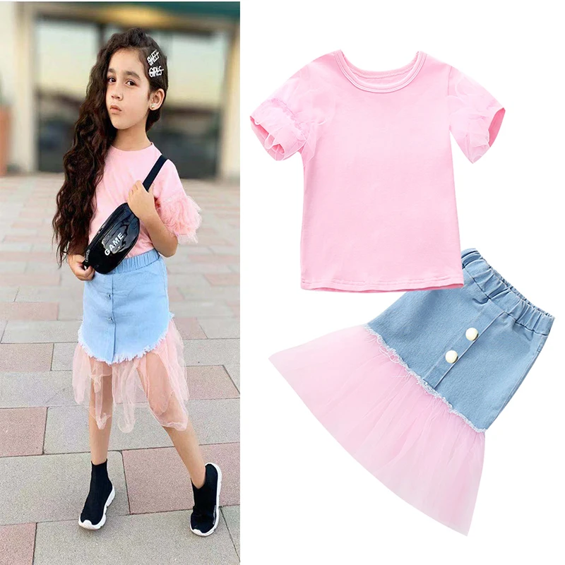Kids Clothes Girls Sets Summer 2023 Fashion Outfit Suit Baby Girl Clothes Short Sleeve Top+Skirt 2Pcs Children Clothing Girl Set
Kids Clothes Girls Sets Summer 2023 Fashion Outfit Suit Baby Girl Clothes Short Sleeve Top+Skirt 2Pcs Children Clothing Girl Set