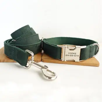Free Engraving Pet Collar Custom Nameplate ID Tag Adjustable Soft Green Suede Fabric Cat Personalized Dog Collars Lead Leash Set 
Free Engraving Pet Collar Custom Nameplate ID Tag Adjustable Soft Green Suede Fabric Cat Personalized Dog Collars Lead Leash Set