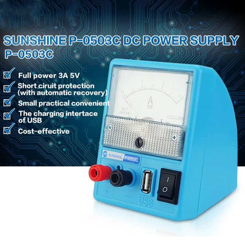 P-0503C Mini DC Regulated Power Supply With USB Port Phone Repair 5V 3A Voltage Regulator Adjustable DC Power Supply 110V 220V
P-0503C Mini DC Regulated Power Supply With USB Port Phone Repair 5V 3A Voltage Regulator Adjustable DC Power Supply 110V 220V