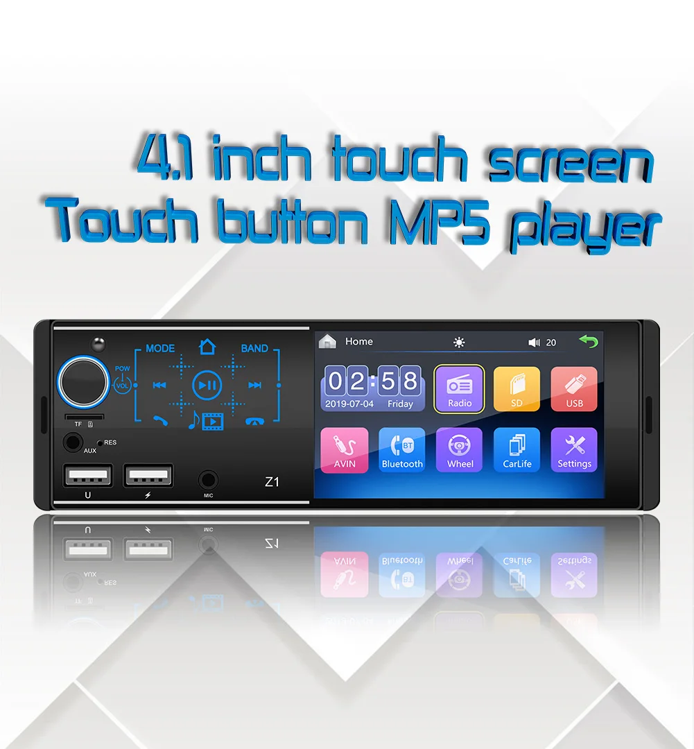 1 Din Car Radio RDS Media MP5 Player Bluetooth Autoradio 4.1" HD Touch Screen FM Receiver USB Audio Stereo Car Multimedia Player
1 Din Car Radio RDS Media MP5 Player Bluetooth Autoradio 4.1" HD Touch Screen FM Receiver USB Audio Stereo Car Multimedia Player