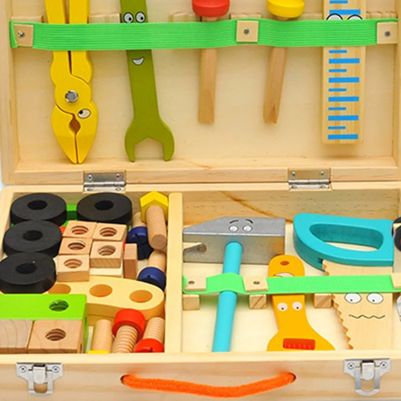 Wooden Repair Toolbox Set Tool Multifunctional Children Assembling and Disassembling Educational Toys
Wooden Repair Toolbox Set Tool Multifunctional Children Assembling and Disassembling Educational Toys