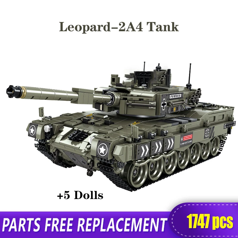 Военный технический XINGBAO новый главный боевой танк Germay Leopard 2A4 WW2 модель