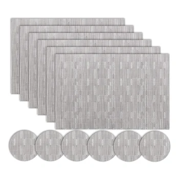 Washable Non-Slip Hot Insulation Table Mats Kitchen Placemats and Coasters,Sets Of 6 , 45 x 30cm(Silver Grey)
Washable Non-Slip Hot Insulation Table Mats Kitchen Placemats and Coasters,Sets Of 6 , 45 x 30cm(Silver Grey)