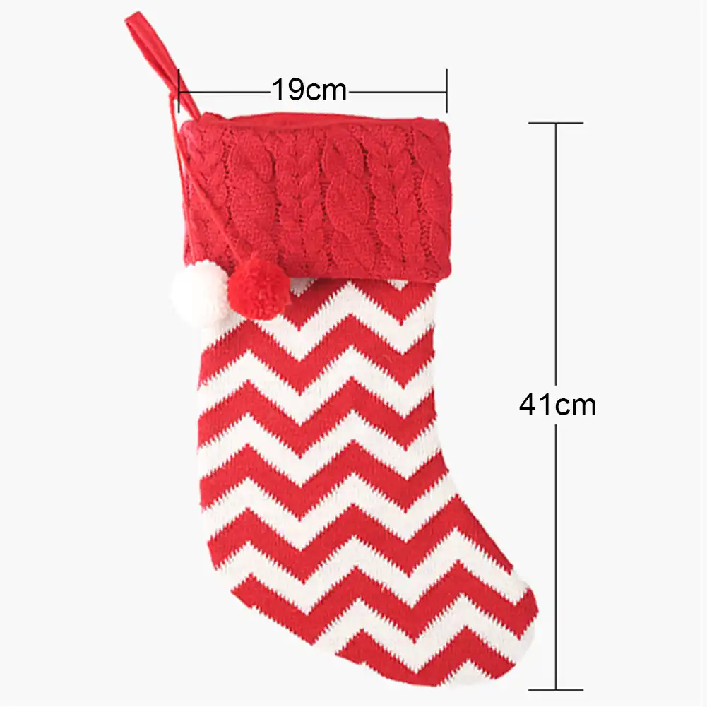 1pc christmas stocking elk snowflake print sock candy gift bag