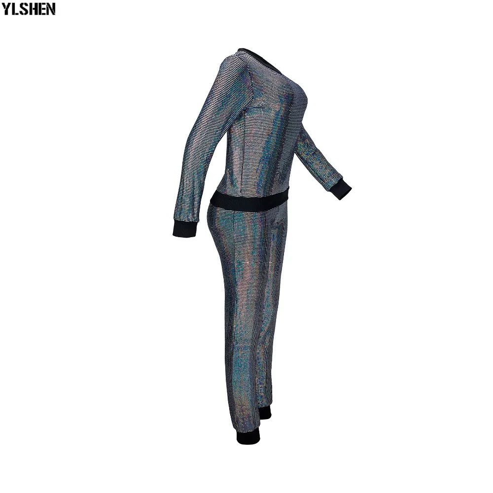2 Two Piece Set Women Tracksuit Sexy Sequins Long Sleeve Clothes Plus Size Club Outfits Tops +Pants Sweat Suits Matching Sets 28