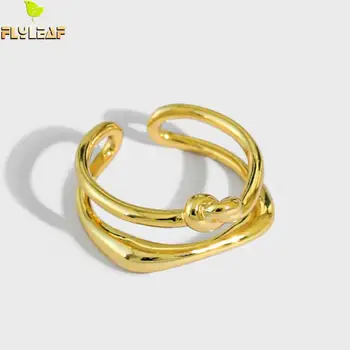 925 Sterling Silver Double Knot Open Rings For Women 14k Gold Jewelry Ins Pop Style Lady Girl Birthday Gift Flyleaf 
925 Sterling Silver Double Knot Open Rings For Women 14k Gold Jewelry Ins Pop Style Lady Girl Birthday Gift Flyleaf