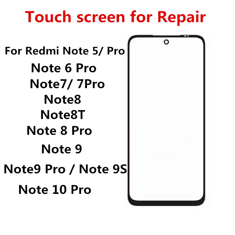Переднее стекло для Xiaomi Redmi Note 5 Pro 6 7 8 8T 9 9S 10 Max сенсорный экран ЖК-дисплей панель
