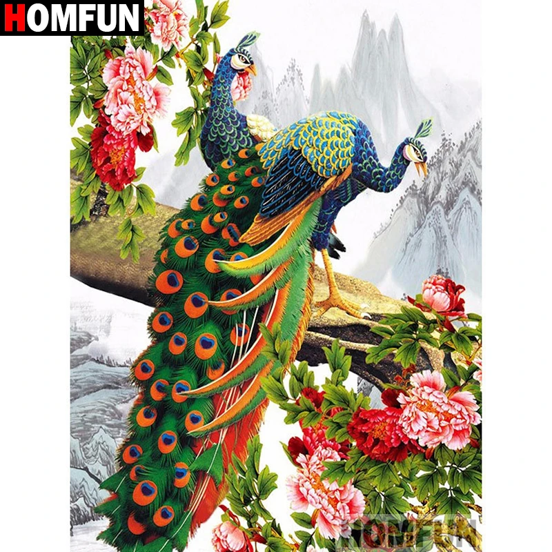 HOMFUN 5D DIY Diamond Embroidery Full Display "Peacock bird flower" Diamond Painting Square/Round Rhinestones Decor Art A27155
HOMFUN 5D DIY Diamond Embroidery Full Display "Peacock bird flower" Diamond Painting Square/Round Rhinestones Decor Art A27155