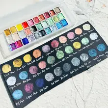30 Colors/box Pearlescent Watercolor Paint Set Quarter Pans Sub-packed Metallic Glitter Watercolors Painting Art Supplies
30 Colors/box Pearlescent Watercolor Paint Set Quarter Pans Sub-packed Metallic Glitter Watercolors Painting Art Supplies
