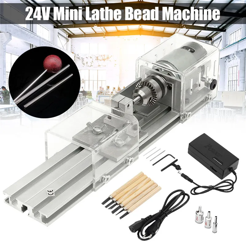 DC 24V 80W Mini Lathe Table Saw Polisher Cutting Machine Woodworking DIY Lathe Set With Power Adapter 3 Pcs Beads Round Device
DC 24V 80W Mini Lathe Table Saw Polisher Cutting Machine Woodworking DIY Lathe Set With Power Adapter 3 Pcs Beads Round Device
