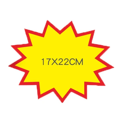 17*22cm Exploding Supermarket Yellow Blank Price Tag Label Card POP Promotion Paper Cardboard Store Commodity Discount Display
17*22cm Exploding Supermarket Yellow Blank Price Tag Label Card POP Promotion Paper Cardboard Store Commodity Discount Display