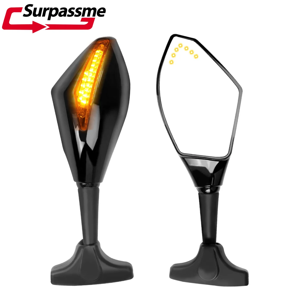 For GSXR 600/750/1000 SV1000 Motorcycle Rear View Mirrors Integrated With Amber LED Turn Signal Lights Motorcycle Accessories
For GSXR 600/750/1000 SV1000 Motorcycle Rear View Mirrors Integrated With Amber LED Turn Signal Lights Motorcycle Accessories