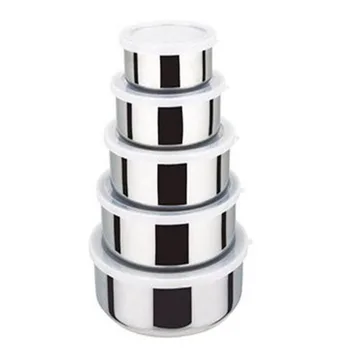 Bowl 5pcs/set Stainless Steel Mixing Bowls Crisper Food Container 5 Bowls with 5 Lids for Kitchen Tools Stainless Steel Tablewar
Bowl 5pcs/set Stainless Steel Mixing Bowls Crisper Food Container 5 Bowls with 5 Lids for Kitchen Tools Stainless Steel Tablewar