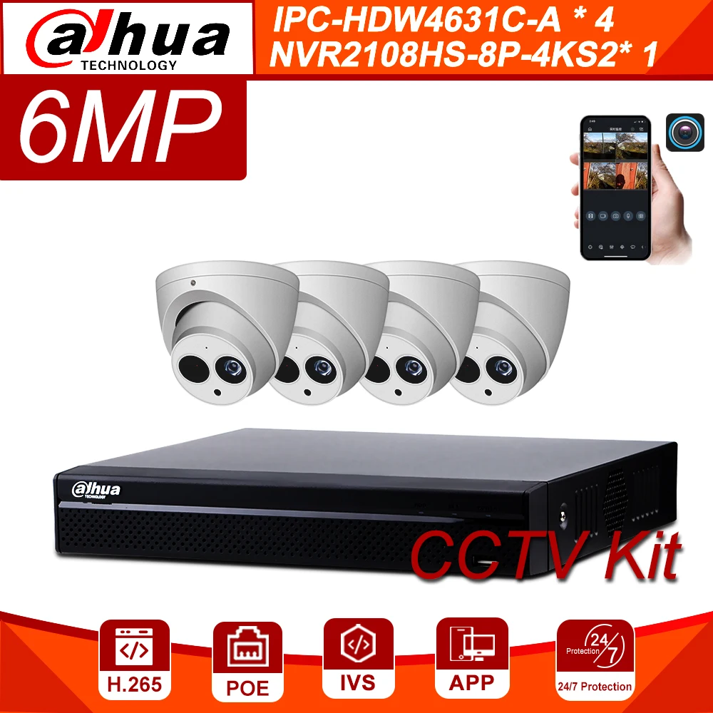 Dahua 6MP 8+4 Security CCTV Camera Kit With NVR2108HS-8P-4KS2 IP Camera IPC-HDBW4631C-A P2P Surveillance System Easy To Install
Dahua 6MP 8+4 Security CCTV Camera Kit With NVR2108HS-8P-4KS2 IP Camera IPC-HDBW4631C-A P2P Surveillance System Easy To Install
