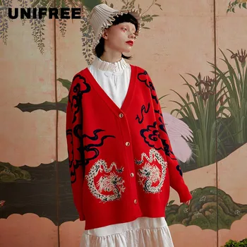 UNIFREE 2019 winter new fashion casual simple personality printed loose knit cardigan U194N101YY 
UNIFREE 2019 winter new fashion casual simple personality printed loose knit cardigan U194N101YY