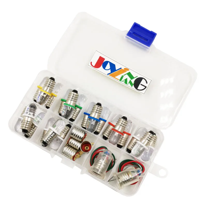 Multicolor Mixed E10 Screw LED Lights Signal Indicator DC3V 3.8V 4.5V Diode Led Lighting Beads 27pcs/Pack | Лампы и освещение