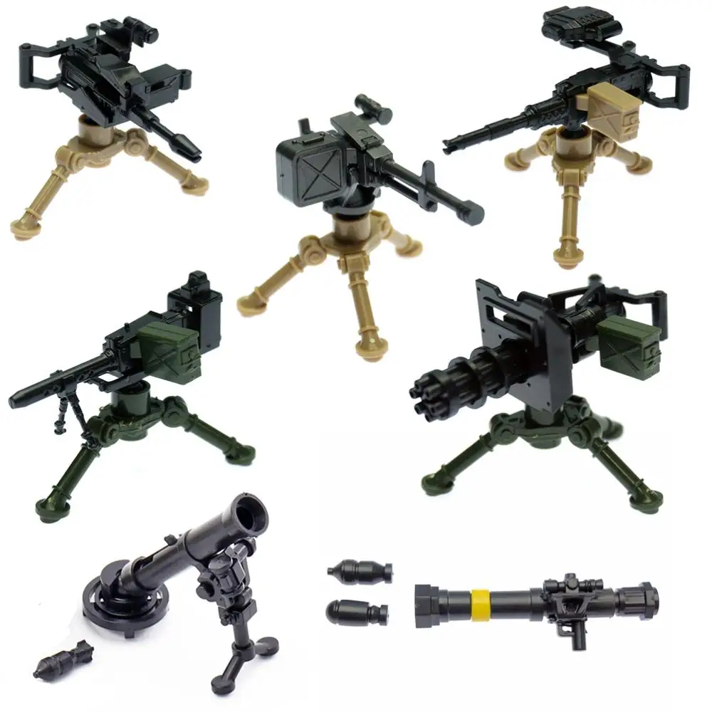 

Rocket Heavy Machine Guns Military Forces Soldiers Bricks Figures Guns Weapon SWAT Polices Armed Toys Building Blocks Boys Gift