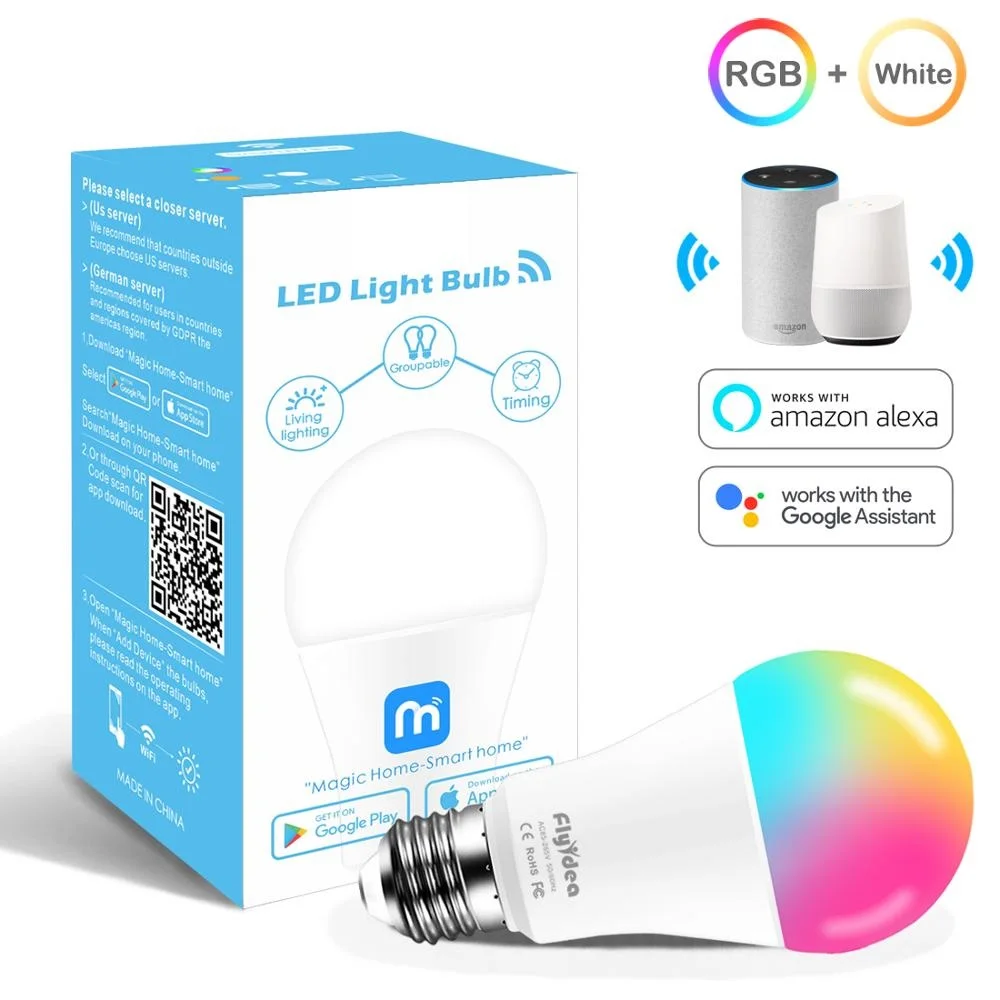 Siri Голосовое управление 15 Вт RGB умный светильник с регулируемой яркостью E27 B22 WiFi