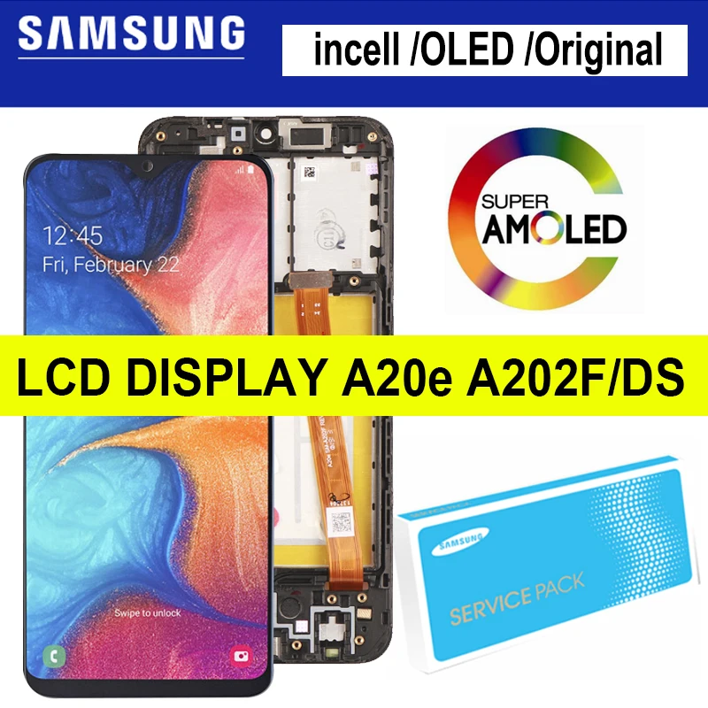 Original/Incell/OLED LCD for Samsung Galaxy A20e A202 A202F A202F/DS LCD Display Touch Screen Digitizer Assembly Repair Parts
Original/Incell/OLED LCD for Samsung Galaxy A20e A202 A202F A202F/DS LCD Display Touch Screen Digitizer Assembly Repair Parts