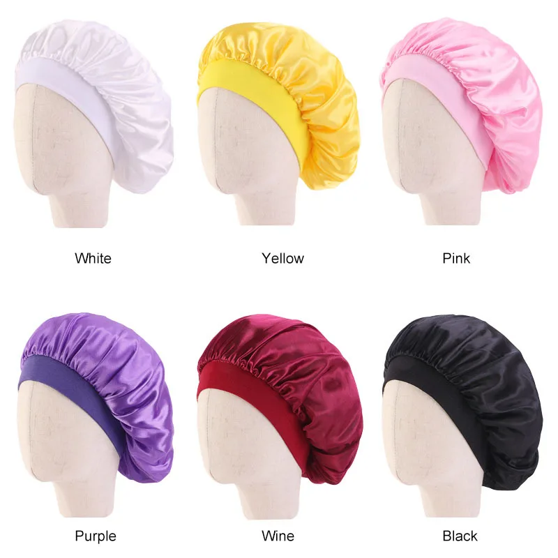 New Kids Faux Silk Bonnet Cap Girl's Wide Elastic Band Solid Color Night Sleep Hat Wrap Pleated High Quality Hair Accessories
New Kids Faux Silk Bonnet Cap Girl's Wide Elastic Band Solid Color Night Sleep Hat Wrap Pleated High Quality Hair Accessories