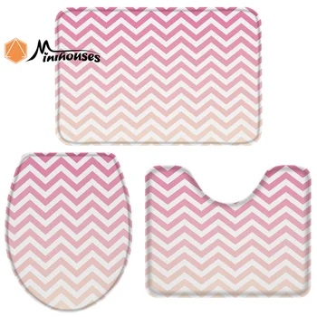 3 Pieces Bathroom Set Geometric Gradient Ripple Durable Bath Set Toilet Cover Mat Pedestal Rug Non-Slip Bathroom Rug Set
3 Pieces Bathroom Set Geometric Gradient Ripple Durable Bath Set Toilet Cover Mat Pedestal Rug Non-Slip Bathroom Rug Set