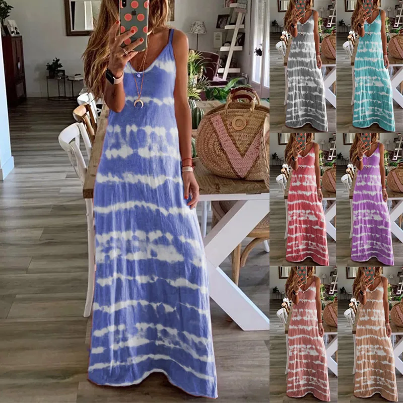 Loose Printted V Neck Waistcoat One Piece Sling Dress 2020 European and American Foreign Trade Cross Border Hot Women's Dress
Loose Printted V Neck Waistcoat One Piece Sling Dress 2020 European and American Foreign Trade Cross Border Hot Women's Dress