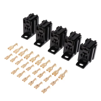 35*35*35mm Relay Sockets Plastic and Metal 5pcs 5-Pin With 25pcs Copper Terminals 60AMP
35*35*35mm Relay Sockets Plastic and Metal 5pcs 5-Pin With 25pcs Copper Terminals 60AMP