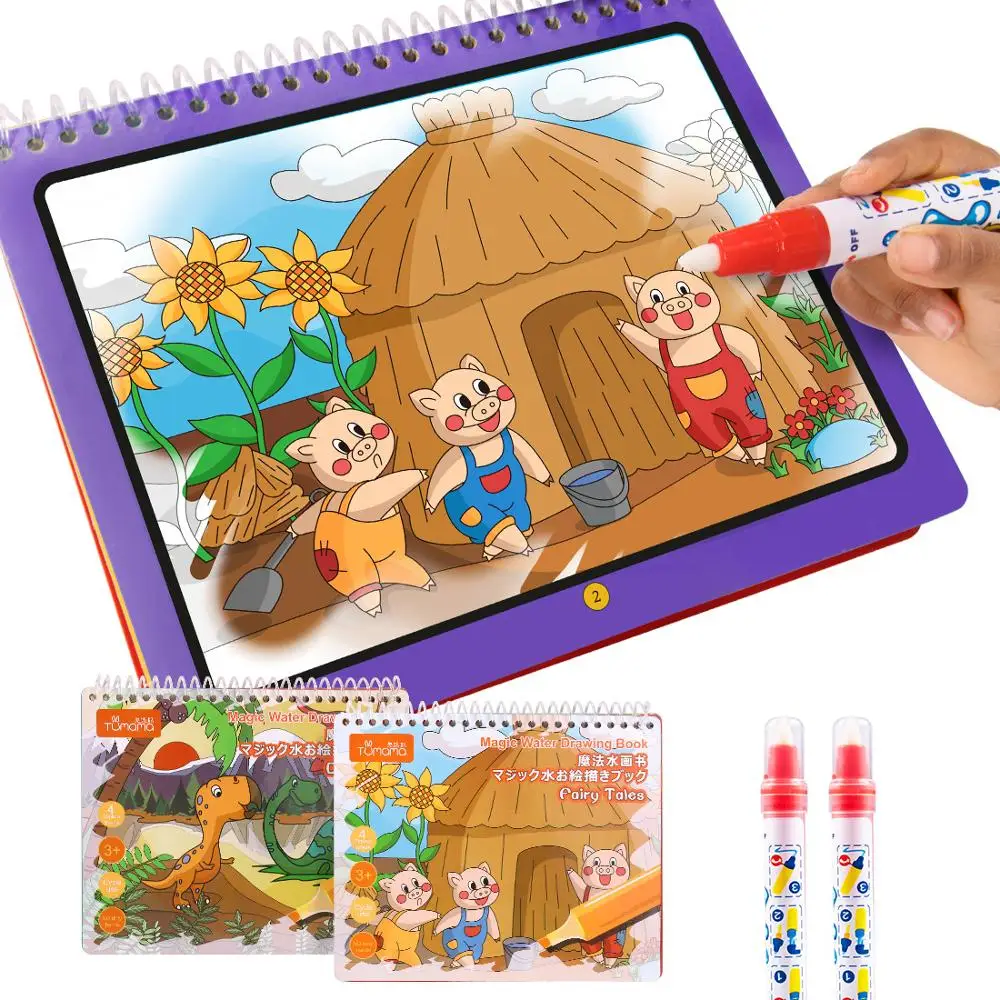 Tumama Magic Water Drawing Book DIY PaintingColoring Doodle Magic Pen DIY Drawing Toys For Kids Birthday Gift 2 Pack
Tumama Magic Water Drawing Book DIY PaintingColoring Doodle Magic Pen DIY Drawing Toys For Kids Birthday Gift 2 Pack