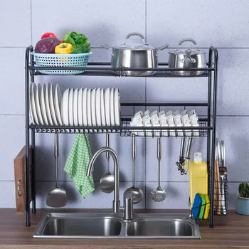 Stainless Steel Over Sink Dish Drain Rack Kitchen Shelf Bowl Cutlery Rack Drying 2 Floors Large Storage Holder Kitchen Organizer 
Stainless Steel Over Sink Dish Drain Rack Kitchen Shelf Bowl Cutlery Rack Drying 2 Floors Large Storage Holder Kitchen Organizer