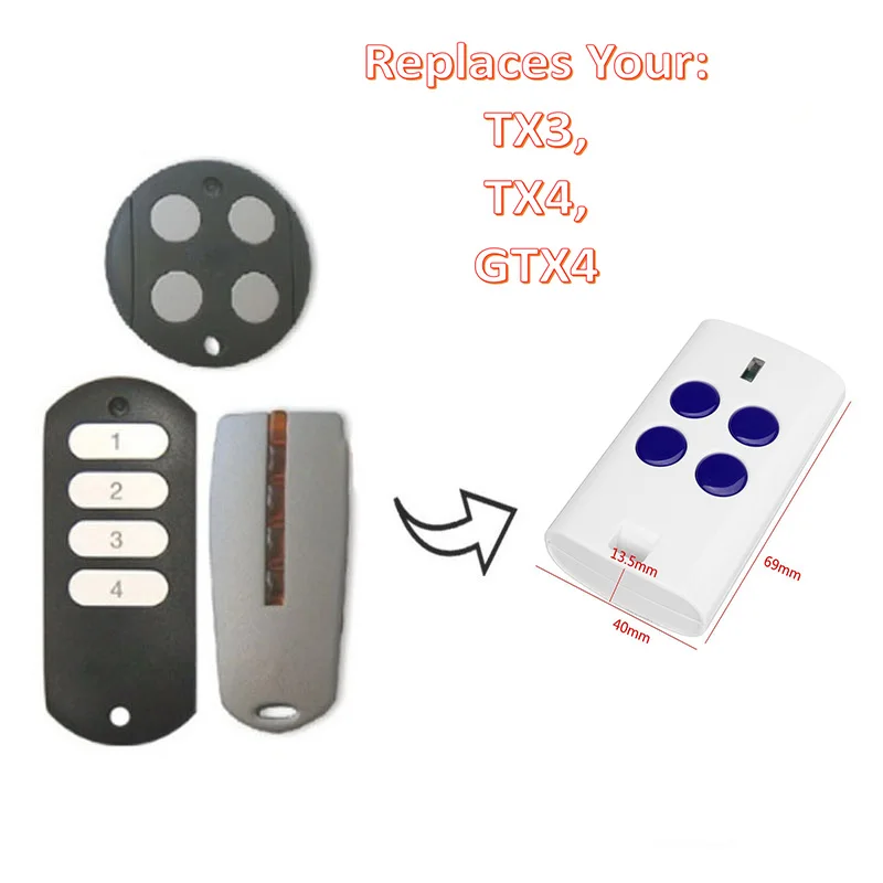 FOR MHOUSE TX3 TX4 GTX4 remote control gate remote control 433MHz rolling code garage door opener
FOR MHOUSE TX3 TX4 GTX4 remote control gate remote control 433MHz rolling code garage door opener